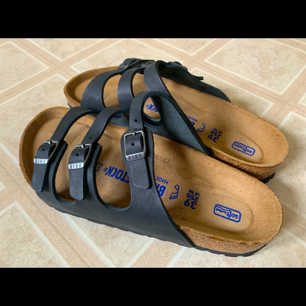 Birkenstock like-new 3-strap Florida soft footbed sandals 39